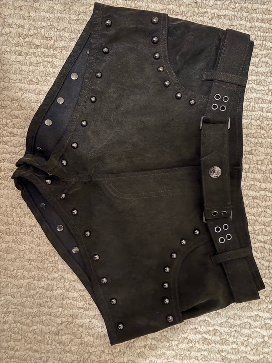 We The Free Pants - We The Free Black Studded Suede-Look Belted Shorts